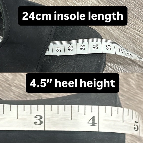 VTG 80s Candies Black Demi Leather Platform Slide Sandals Studded Mules Size 6 - Picture 8 of 8